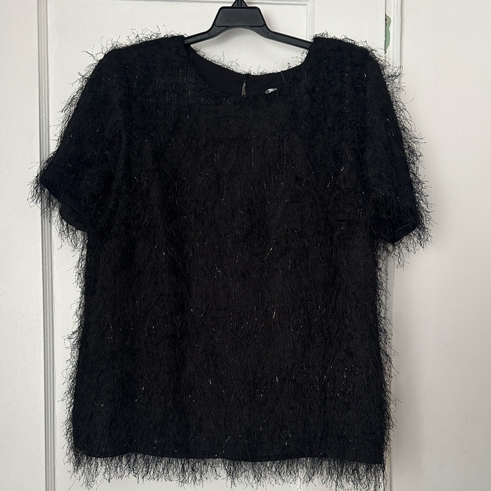 Calvin Klein Elegant Black Textured Blouse